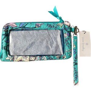 Vera Bradley RFID Tech Wristlet Clear Touch Screen Back - Peacock Garden